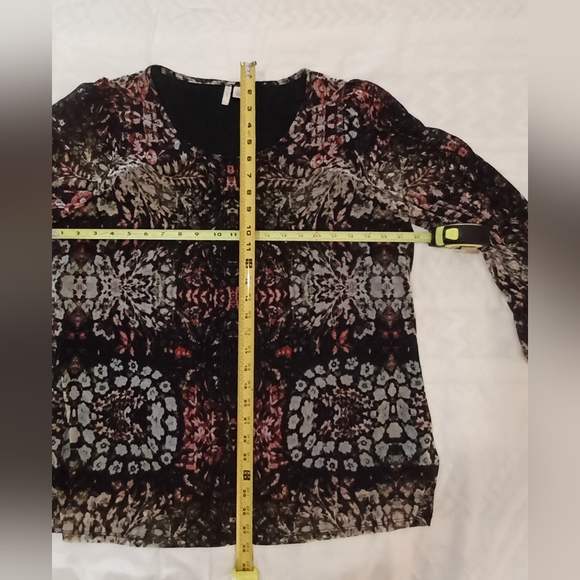 Cato Bohemian Floral Print Women's Peasant Top Multicolor Long Sleeves Size L - Picture 11 of 13